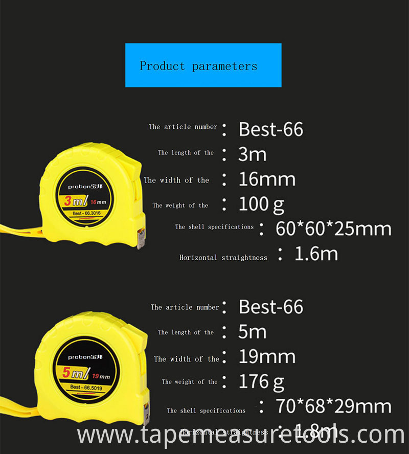 hight quality pressure and wear resistance matte layer blade retractable measuring tape